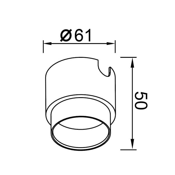 Caja de empotrar bañador SOTAVENTO, de aluminio negro con corte de 61mm