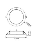 EILAT 9W Weiße LED-Einbauleuchte, Farbtemperatur 2700K/3200K/4000K, Ø141mm - Ausschnitt 115-125mm