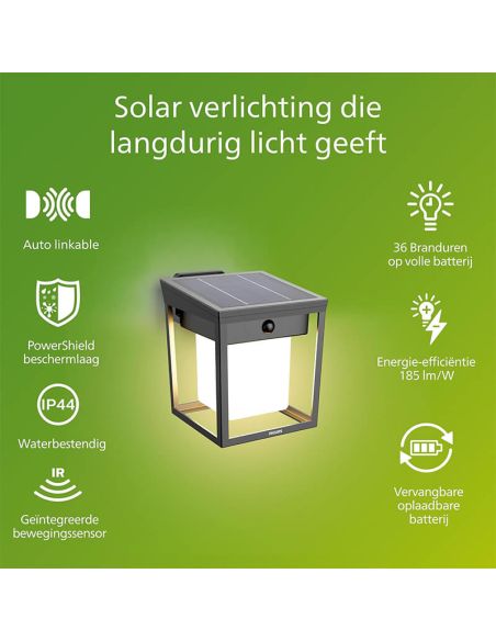 Aplique y Pedestal LED de exterior BLAISE, ultraeficiente con panel solar, 1,8W 3000K