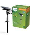 Foco LED exterior con panel solar ASHLYN, para pared y con pica al suelo incluido, ultraeficiente, negro 1,3W 2700K