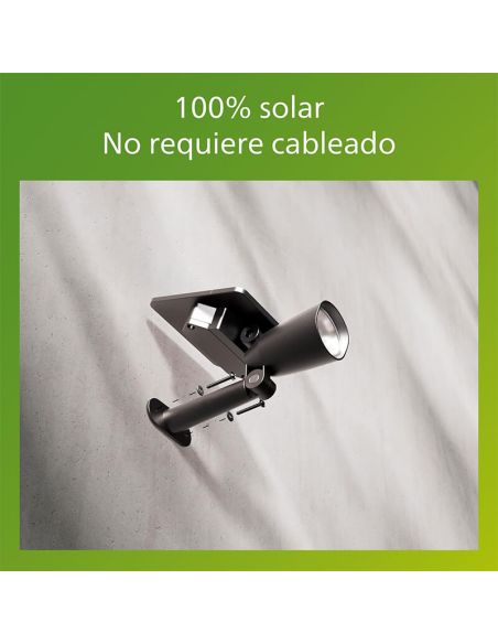 Foco LED exterior con panel solar ASHLYN, para pared y con pica al suelo incluido, ultraeficiente, negro 1,3W 2700K