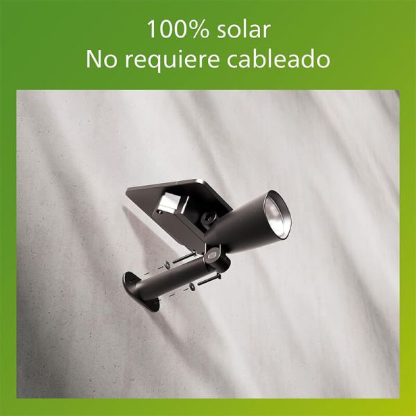 Foco LED exterior con panel solar ASHLYN, para pared y con pica al suelo incluido, ultraeficiente, negro 1,3W 2700K