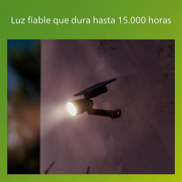 Foco LED exterior con panel solar ASHLYN, para pared y con pica al suelo incluido, ultraeficiente, negro 1,3W 2700K