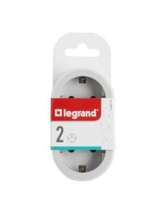 Adaptador Doble LEGRAND 2x2P+T Entrada Frontal 16A Blanco y Gris Claro  694516 2