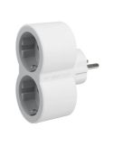 Adaptador Doble LEGRAND 2x2P+T Entrada Frontal 16A Blanco y Gris Claro  694516