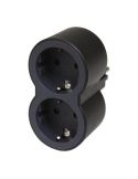 Adaptador Doble 2x2P+T LEGRAND Entrada Frontal 16A 3680W Color Negro 694517