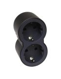 Adaptador Doble 2x2P+T LEGRAND Entrada Frontal 16A 3680W Color Negro 694517