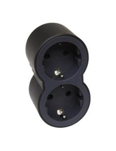 Adaptador Doble 2x2P+T LEGRAND Entrada Frontal 16A 3680W Color Negro 694517 2