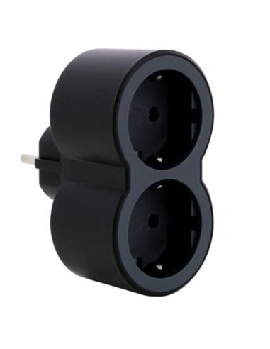 Adaptador Doble 2x2P+T LEGRAND Entrada Frontal 16A 3680W Color Negro 694517