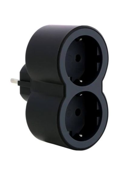 Adaptador Doble 2x2P+T LEGRAND Entrada Frontal 16A 3680W Color Negro 694517