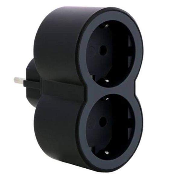 Adaptador Doble 2x2P+T LEGRAND Entrada Frontal 16A 3680W Color Negro 694517