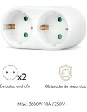 Adaptador 2 Tomas frontales blanco 430024G