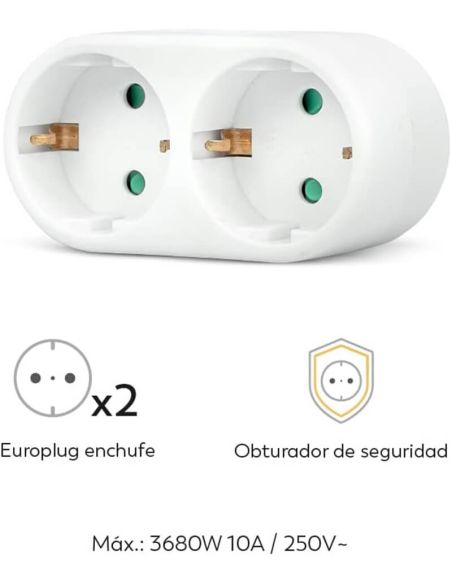 Adaptador 2 Tomas frontales blanco 430024G