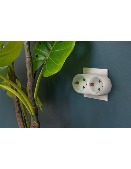 Adaptador 2 Tomas frontales blanco 430024G