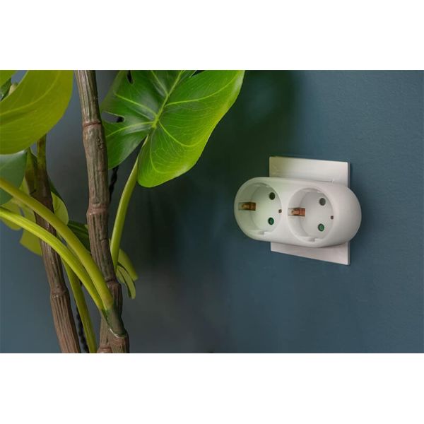 Adaptador 2 Tomas frontales blanco 430024G