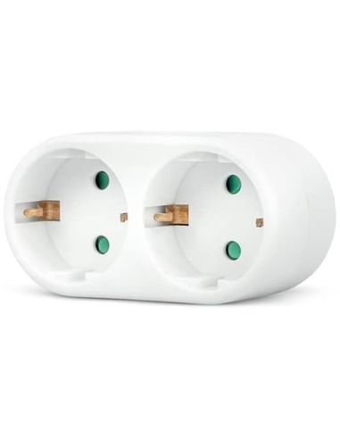 Adaptador 2 Tomas frontales blanco 430024G