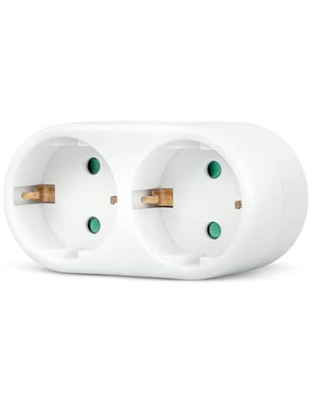 Adaptador 2 Tomas frontales blanco 430024G
