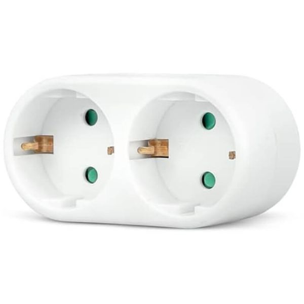Adaptador 2 Tomas frontales blanco 430024G