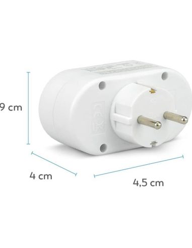 Weißer Adapter mit 2 Frontsteckdosen