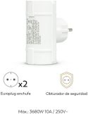 Adaptateur 2 prises latérales blanc 430022