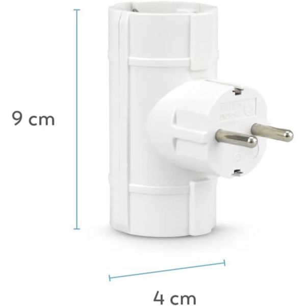 Medidas Adaptador 2 Tomas laterales blanco 430022