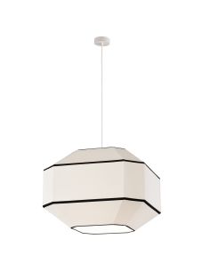 Lámpara techo Colgante BAUHAUS 60 cm Blanco/Negro, Kit Blanco, LED E27 15W, CL.I