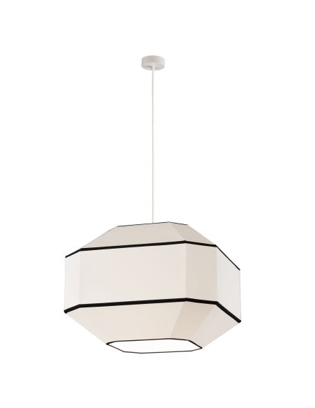 Lámpara techo Colgante BAUHAUS 60 cm Blanco/Negro, Kit Blanco, LED E27 15W, CL.I