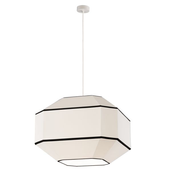 Lámpara techo Colgante BAUHAUS 60 cm Blanco/Negro, Kit Blanco, LED E27 15W, CL.I