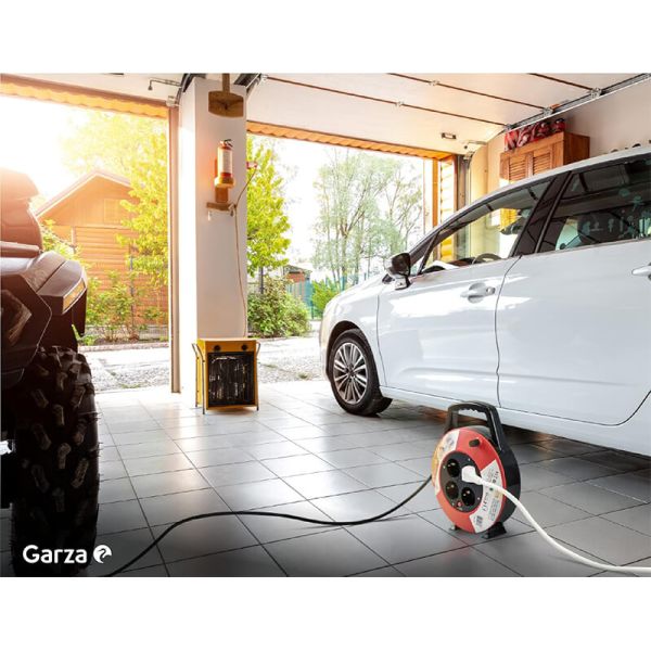 Enrollacables Doméstico Garza Power 5 Metros 4 Tomas Schuko con Asa y Protección Infantil