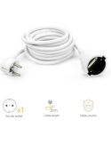 Cable Alargador Eléctrico Garza 3 Metros con Toma de Tierra 16A Blanco