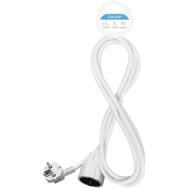Cable Alargador Eléctrico Garza 3 Metros con Toma de Tierra 16A Blanco