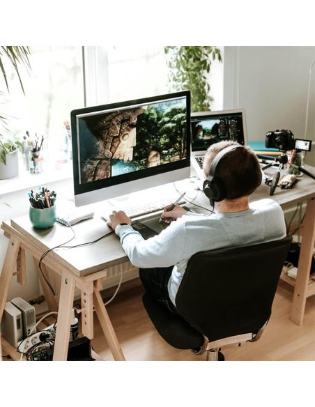 Cabo de extensão Garza de 5 metros com conexão de aterramento de 16 A, preto 430009G