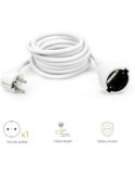 Cable Alargador Garza 5 Metros Blanco con Toma de Tierra 16A 3680W 430008G Garza