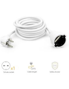 Cable Alargador Garza 5 Metros Blanco con Toma de Tierra 16A 3680W 430008G Garza 2