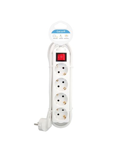 Interrupteur multiprise Schuko blanc à 4 prises - Protection enfant 3M