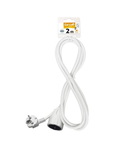Rallonge électrique avec protection enfant blanche 2 mètres