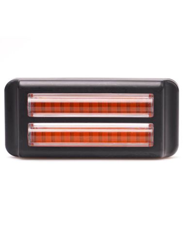Barra LED doble mini Estroboscópica Ambar Doble Flash XA1 EMC R10 IP68 12V 24V 2469 W284