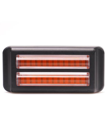 Barra LED doble mini Estroboscópica Ambar Doble Flash XA1 EMC R10 IP68 12V 24V 2469 W284