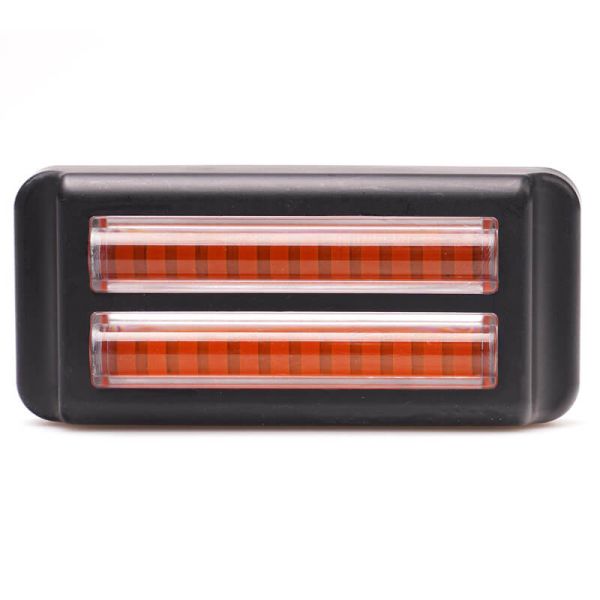 Barra LED doble mini Estroboscópica Ambar Doble Flash XA1 EMC R10 IP68 12V 24V 2469 W284