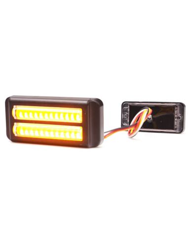 Barra LED doble mini Estroboscópica Ambar Doble Flash XA1 EMC R10 IP68 12V 24V 2469 W284