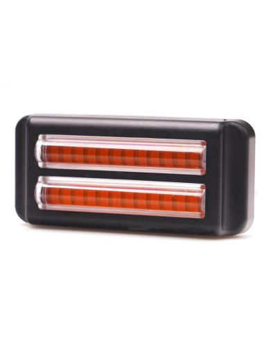 Barra LED doble mini Estroboscópica Ambar Doble Flash XA1 EMC R10 IP68 12V 24V 2469 W284