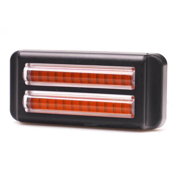 Barra LED doble mini Estroboscópica Ambar Doble Flash XA1 EMC R10 IP68 12V 24V 2469 W284