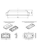 Medidas Barra LED doble mini Estroboscópica Ambar Doble Flash XA1 EMC R10 IP68 12V 24V 2469 W284