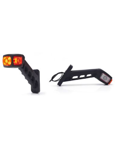 Klaxon LED long avec logo WAS Ambre - Blanc - Rouge 12V 24V A R1 SM1 W48 LOGO ↔ 18,59 cm