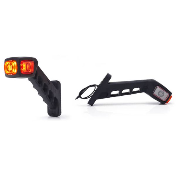 Cuerno LED largo con logo WAS Ambar - Blanco - Rojo 12V 24V A R1 SM1 W48 LOGO ↔ 18,59Cm