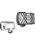 Faro niebla cromado delantero rectangular sin Bombilla 12V 24V B E20 | Incluye protector para piedras