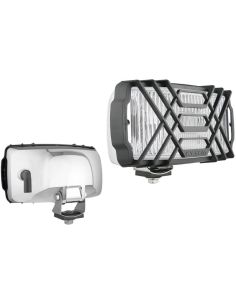 Faro niebla cromado delantero rectangular sin Bombilla 12V 24V B E20 | Incluye protector para piedras