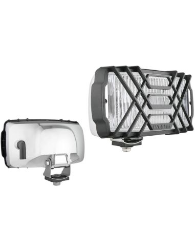 Farol de neblina dianteiro retangular cromado sem lâmpada 12V 24V B E20 | Inclui proteção contra pedras