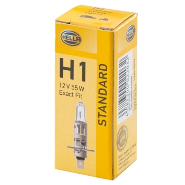 Lámpara Halógena H1 HELLA 12V 55W Standard P14.5s Homologada ECE