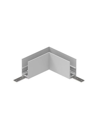 Conector unión en L 90º blanco para carril empotrado MAGNETO, con conexión interna/externa